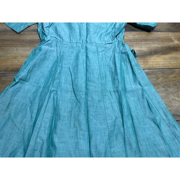 VTG 50s Girl Scout Uniform Dress Green Girls 10/12 Buttons Costume - Picture 14 of 15